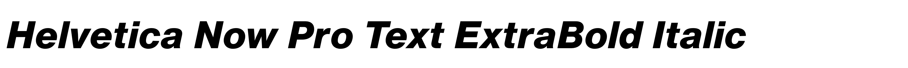 Helvetica Now Pro Text ExtraBold Italic